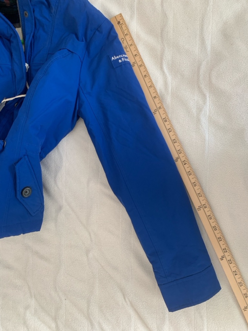 NWT Abercrombie & Fitch Blue Hooded Utility Jacket Women’s Medium Zip Coat - Picture 15 of 16